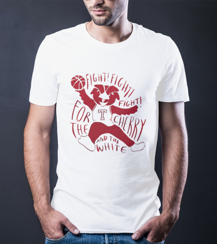 Temple Owls Mascot Fight For The Cherry And The White T-Shirt