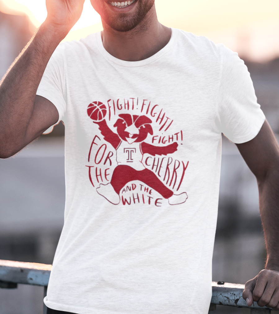 Temple Owls Mascot Fight For The Cherry And The White T-Shirt