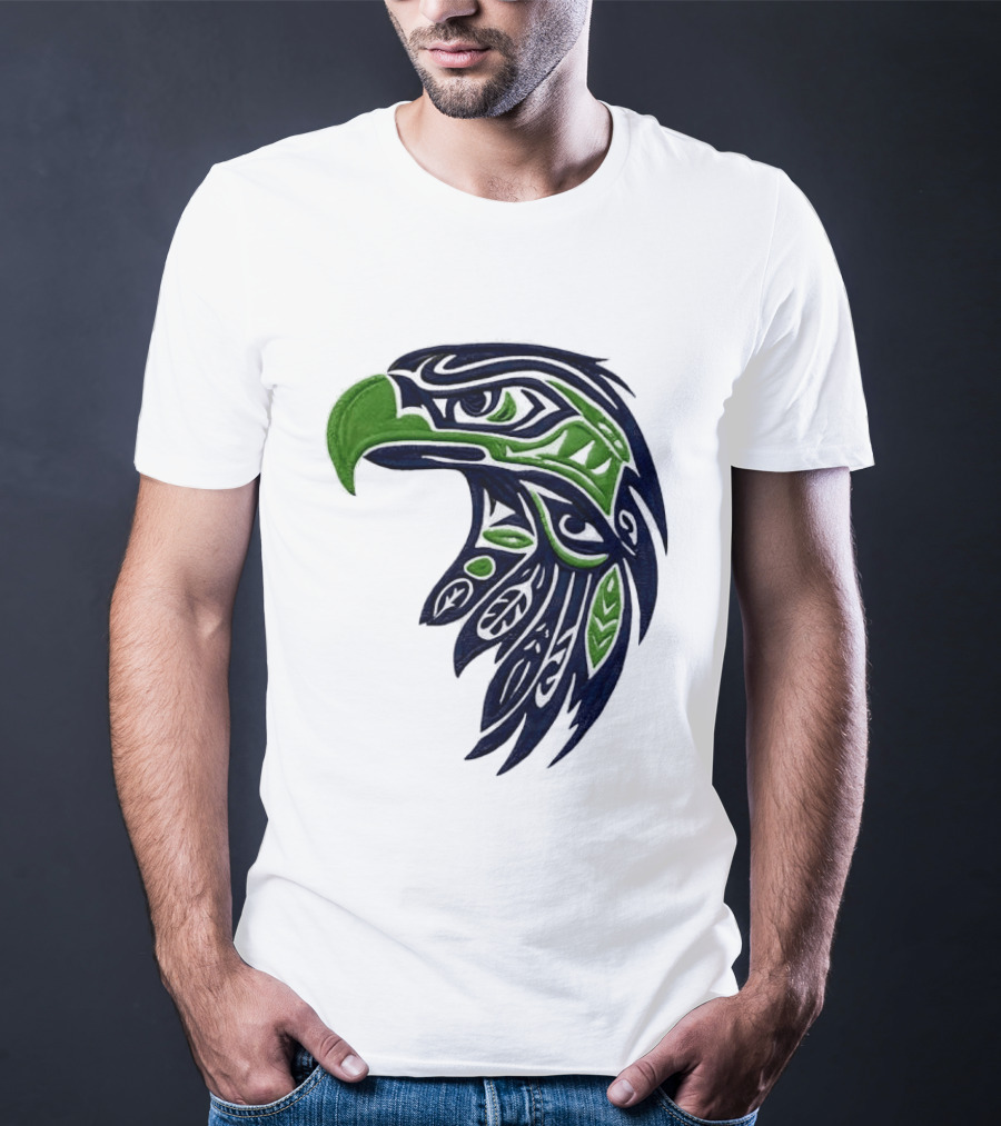 Seattle Seahawks Native American Tribal Art Eagle Head T-Shirt