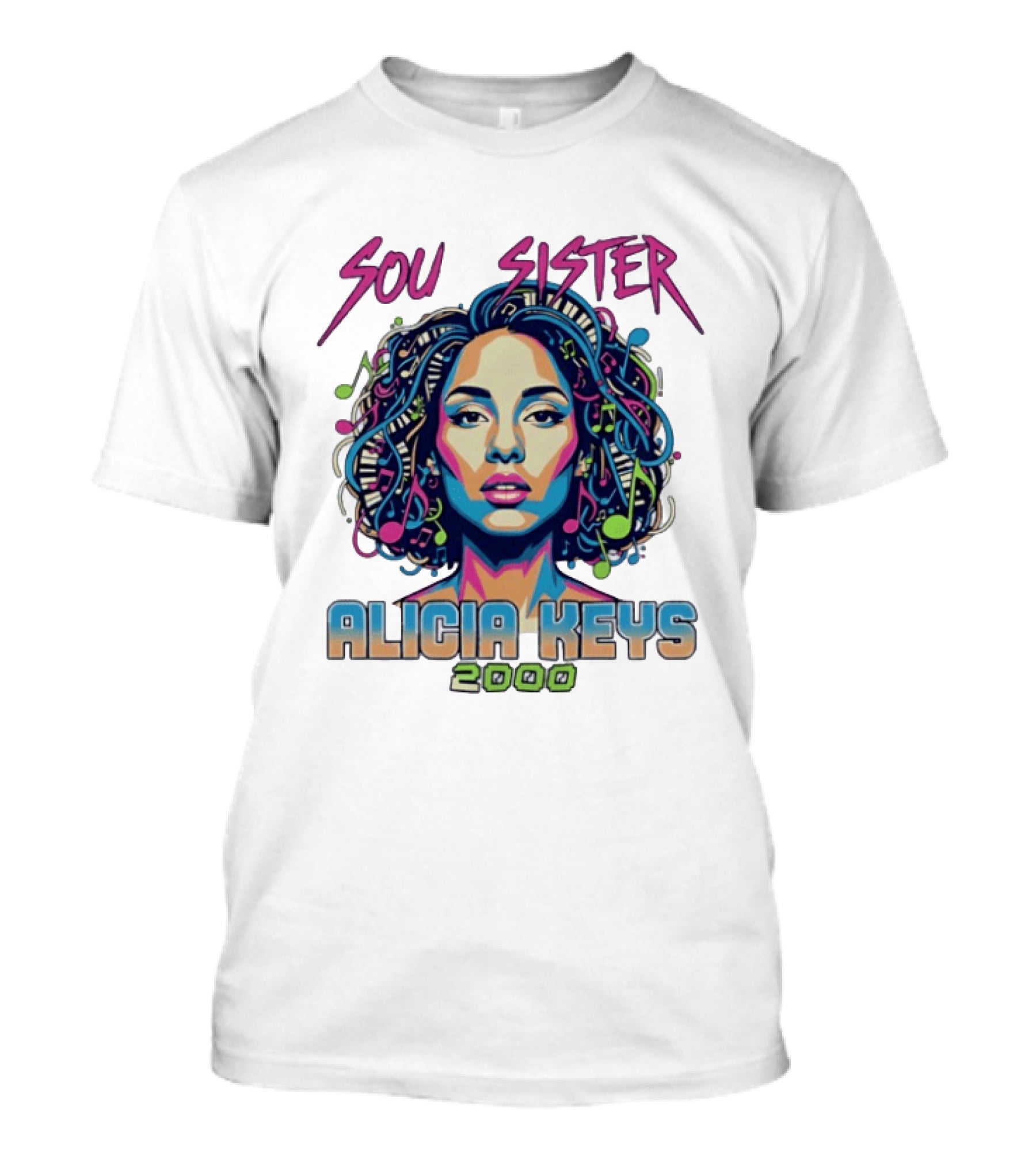 Soul Sister Alicia Keys 2000 Music Pop T-Shirt