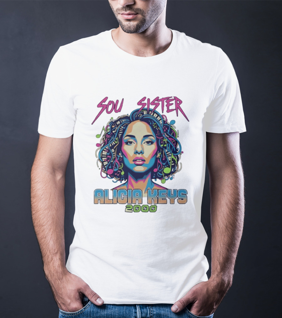 Soul Sister Alicia Keys 2000 Music Pop T-Shirt