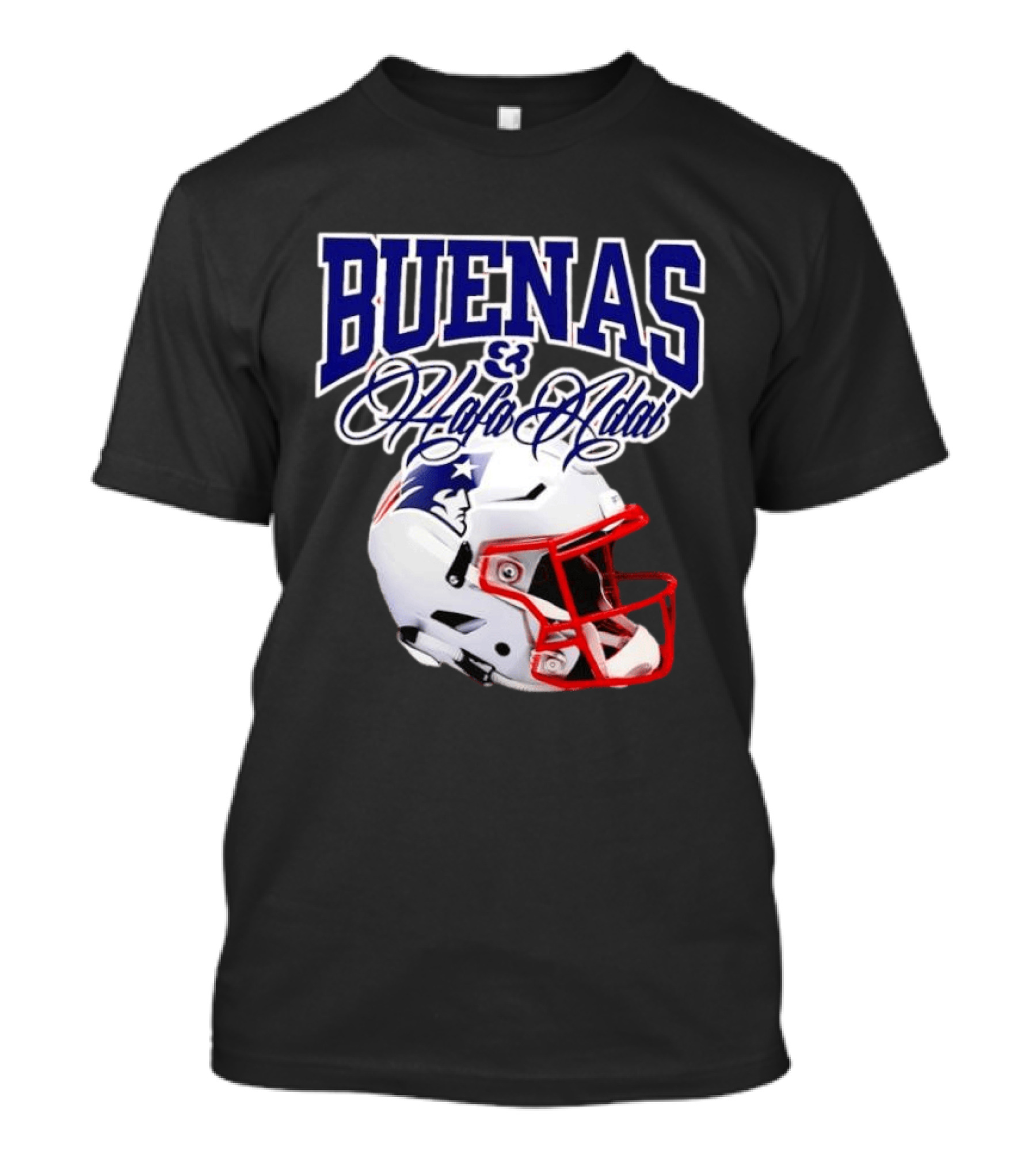Buenas Hafa Adai New England Patriots Football Helmet T-Shirt