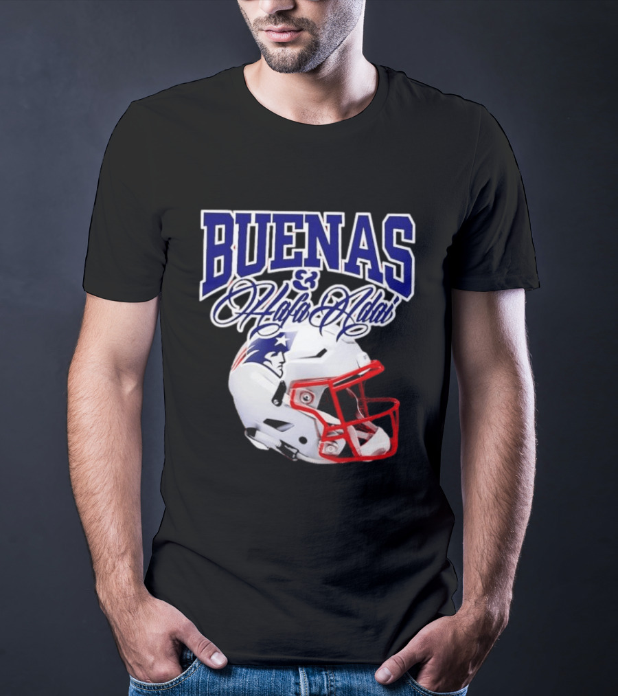 Buenas Hafa Adai New England Patriots Football Helmet T-Shirt
