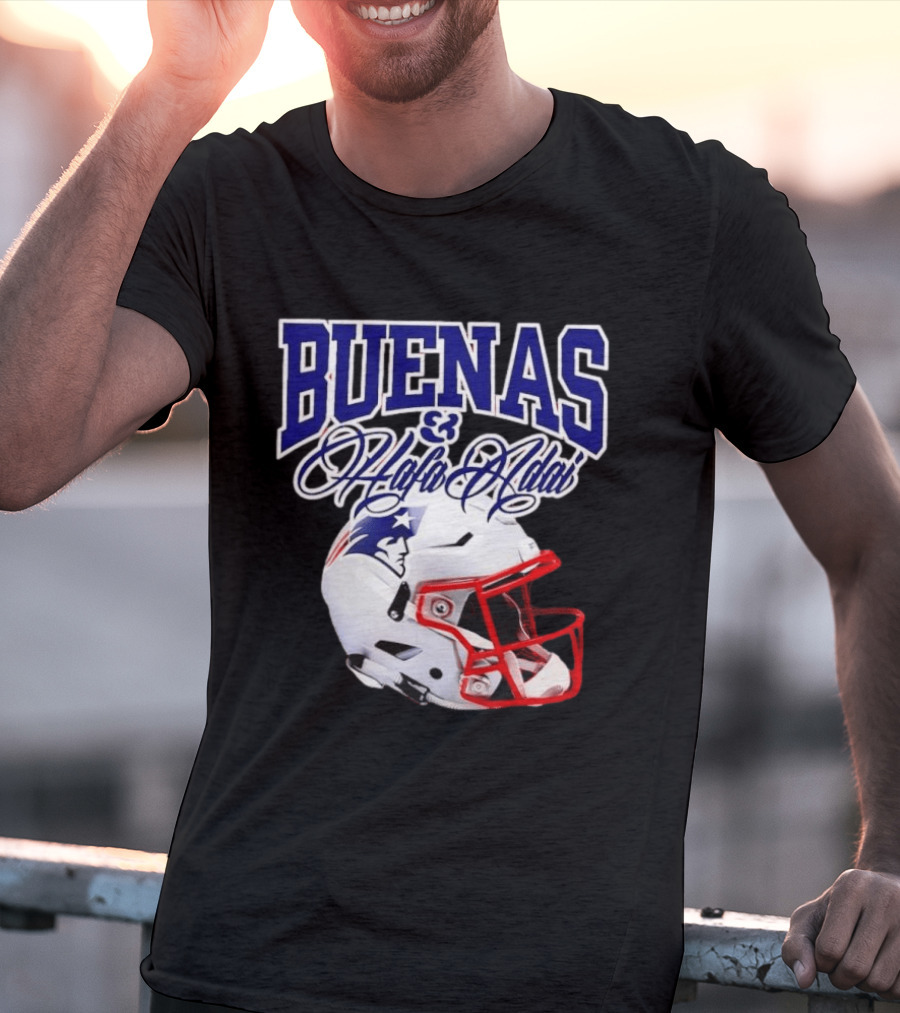 Buenas Hafa Adai New England Patriots Football Helmet T-Shirt