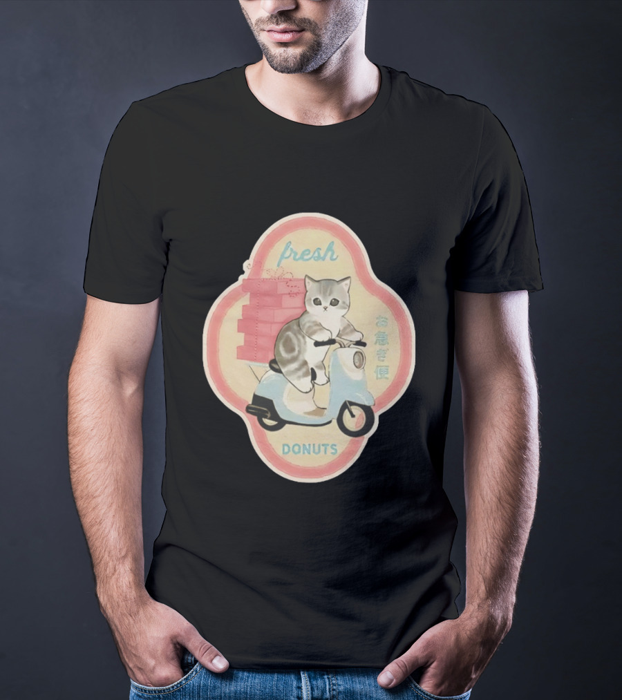 Fresh Cat Mofusand Donuts Delivery Scooter Japan T-Shirt