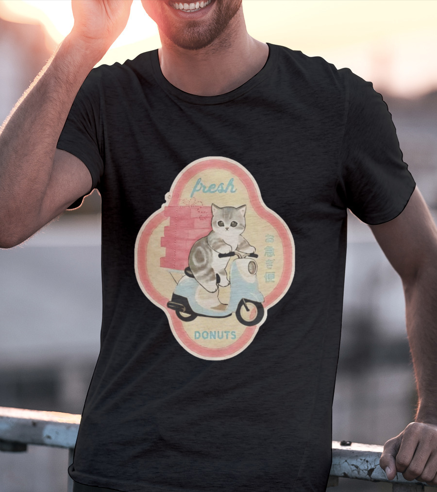 Fresh Cat Mofusand Donuts Delivery Scooter Japan T-Shirt