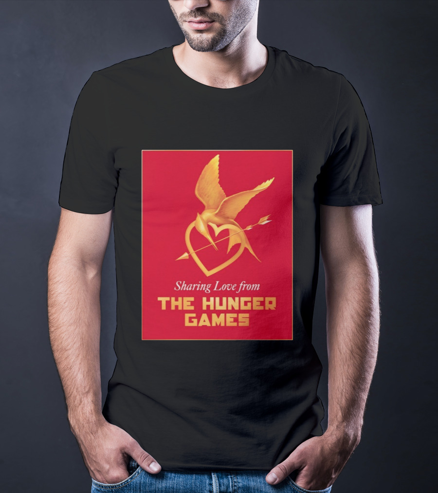 Sharing Love From The Hunger Games Mockingjay Heart T-Shirt
