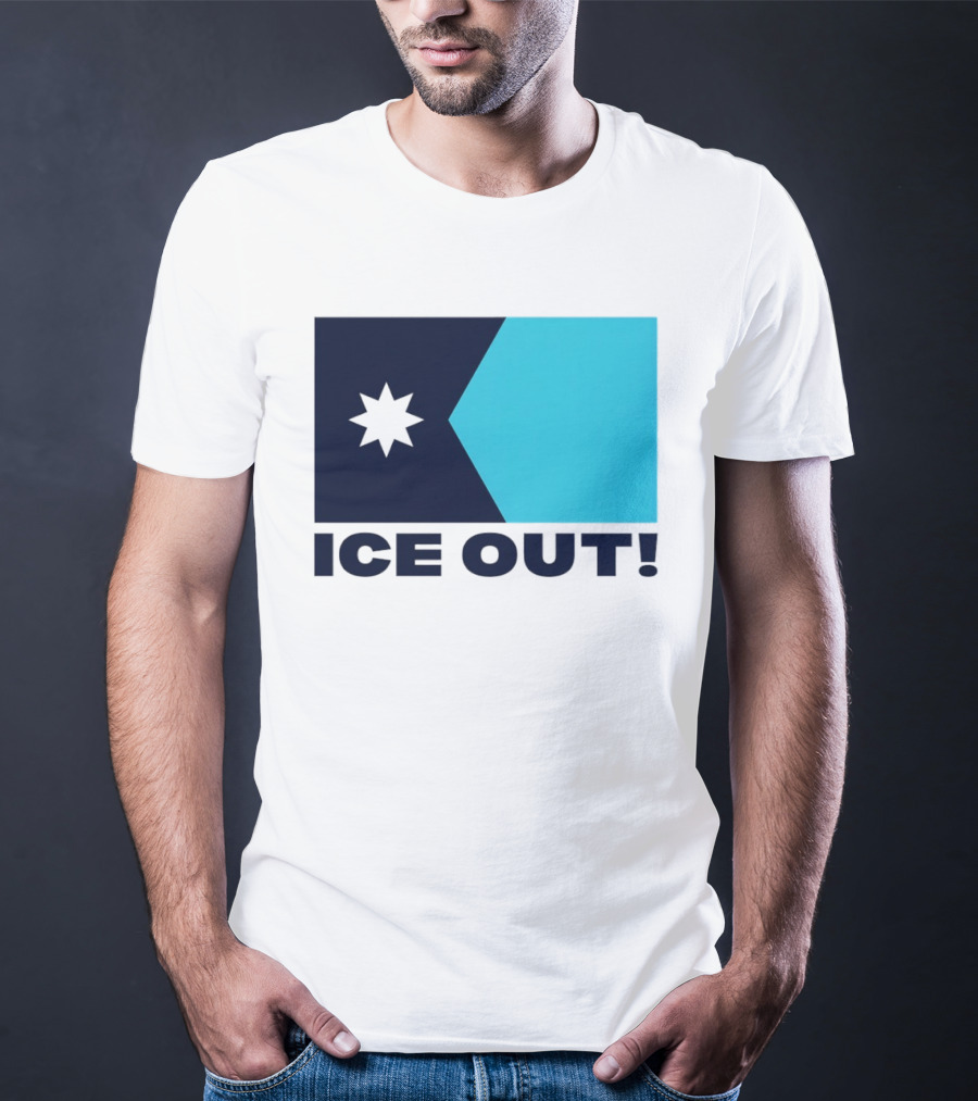 Ice Out Minnesota Star Flag T-Shirt