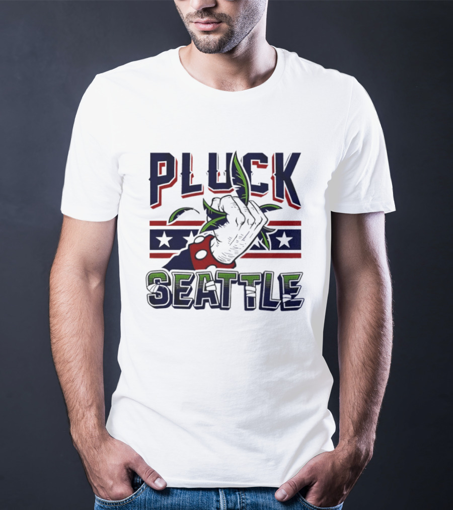 Pluck Seattle Seahawks Fist Stars And Stripes T-Shirt
