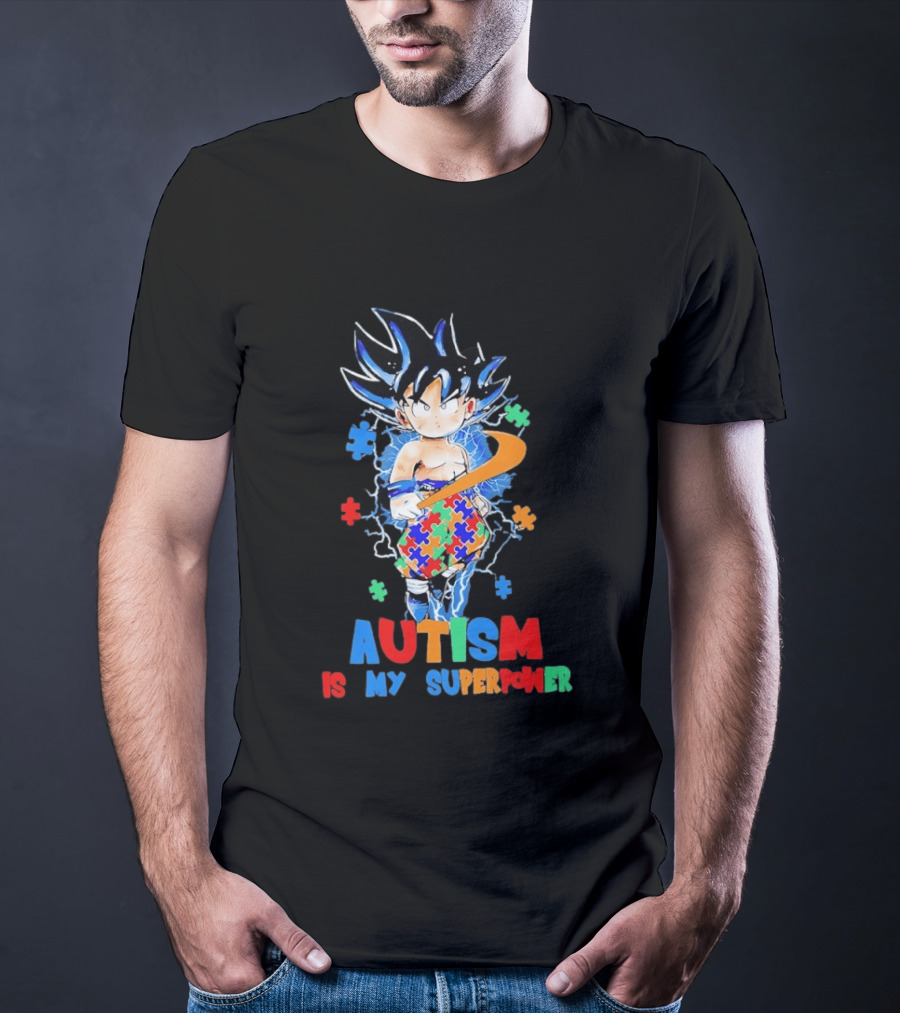 Dragon Ball Son Goku Autism Is My Superpower Puzzle Piece T-Shirt