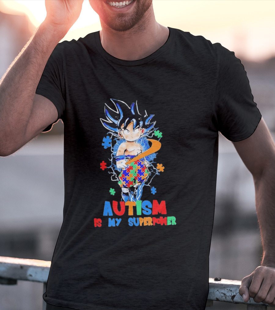 Dragon Ball Son Goku Autism Is My Superpower Puzzle Piece T-Shirt