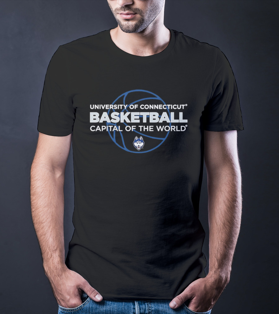 UConn Huskies University Of Connecticut Basketball Capital Of The World T-Shirt