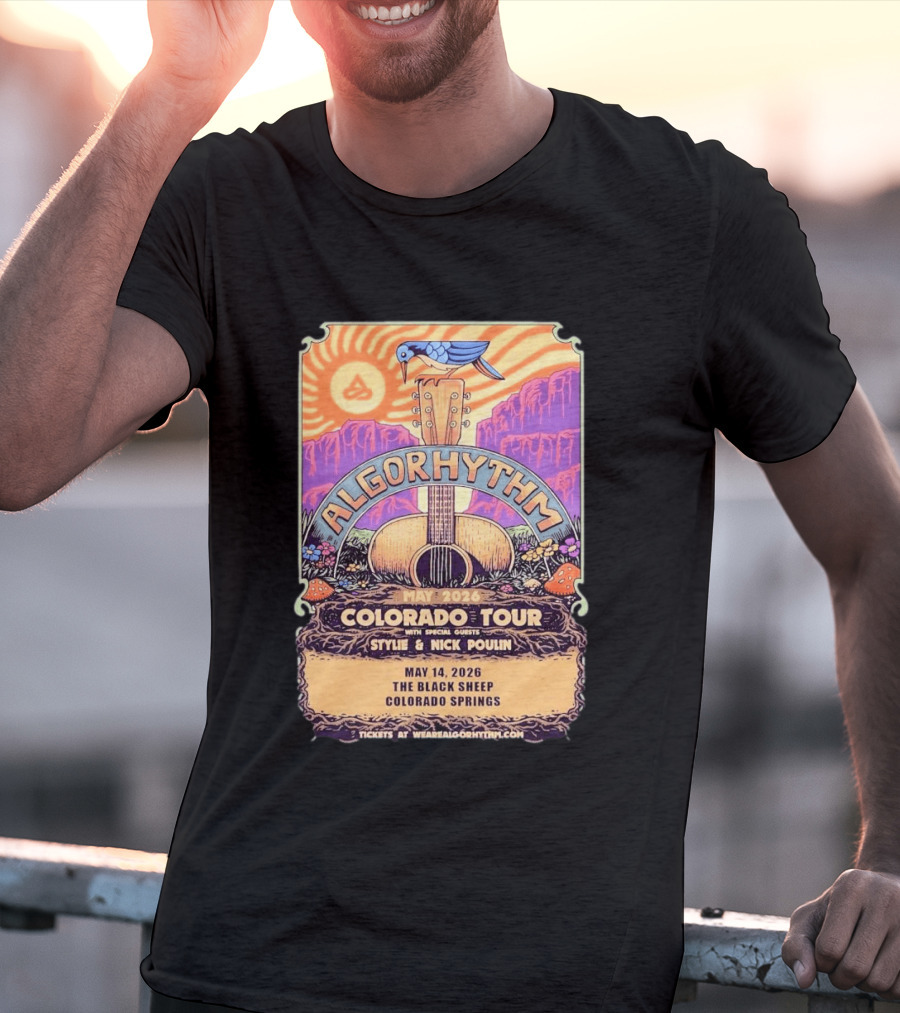Algorhythm Colorado Tour May 2026 The Black Sheep Colorado Springs Style & Nick Poulin T-Shirt
