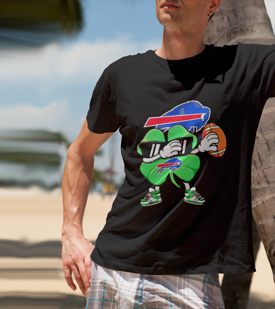 Buffalo Bills St Patrick's Day Shamrock Football T-Shirt