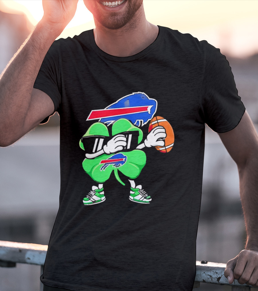 Buffalo Bills St Patrick's Day Shamrock Football T-Shirt