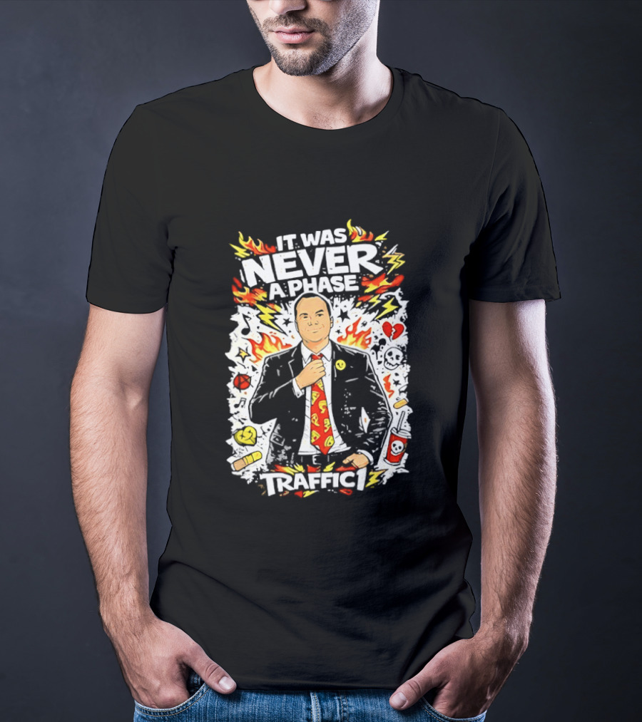 It Was Never A Phase Pop Punk Forever Fire Flames Pizza Hearts T-Shirt