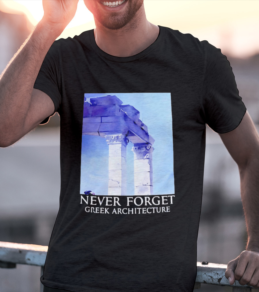Never Forget Greek Architecture Two Columns T-Shirt
