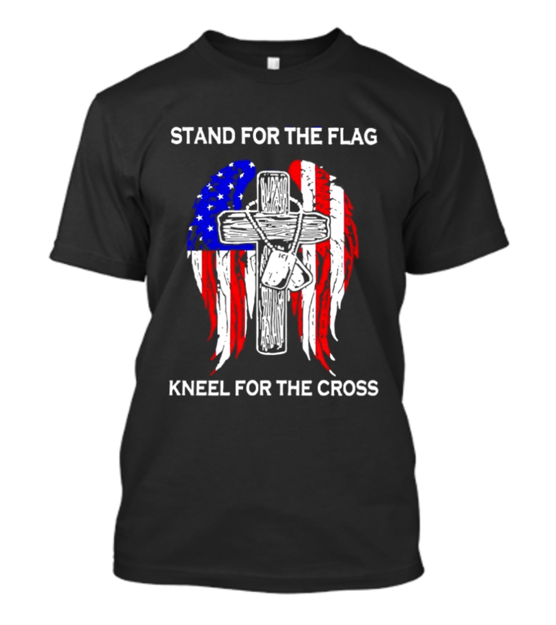 Stand For The Flag Kneel For The Cross USA Wings T-Shirt