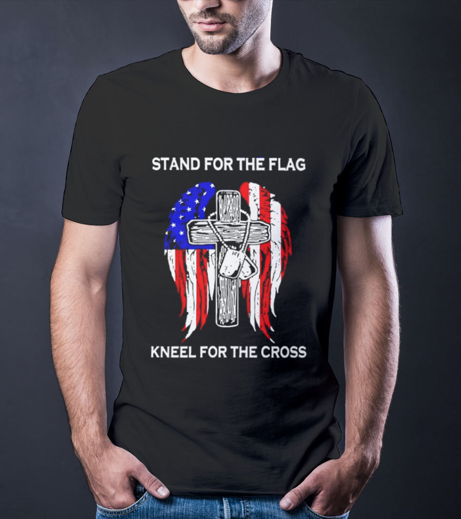 Stand For The Flag Kneel For The Cross USA Wings T-Shirt