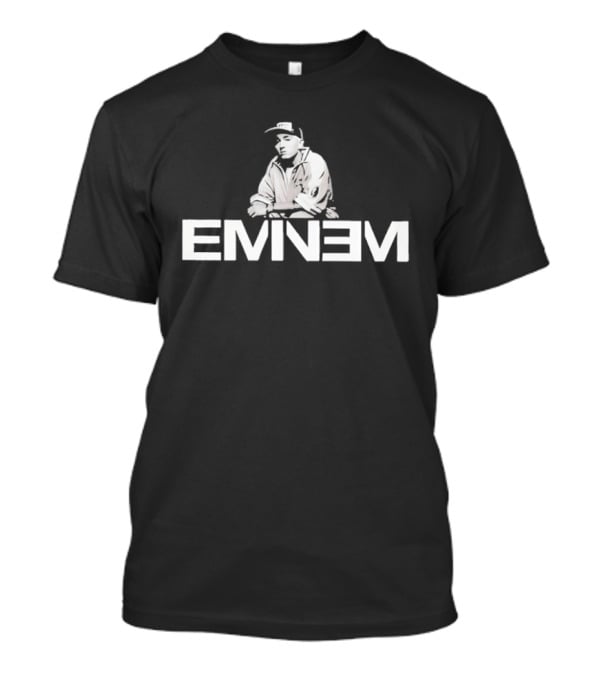 Eminem Classic Sitting Pose With White T-Shirt