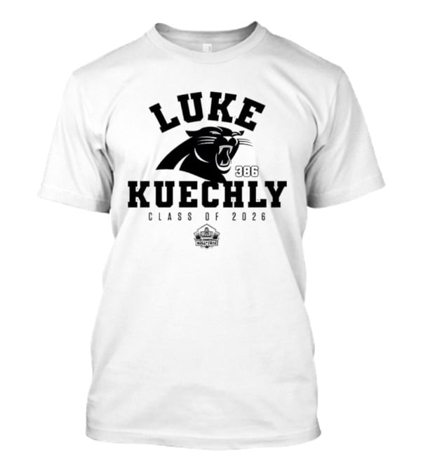 Luke Kuechly Carolina Panthers 386 Class Of 2026 Pro Football Hall Of Fame T-Shirt