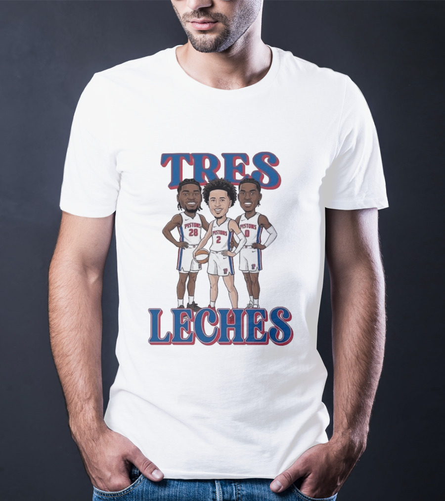 Tres Leches Detroit Pistons Isaiah Stewart Jalen Duren Cade Cunningham Team 28 2 0 T-Shirt