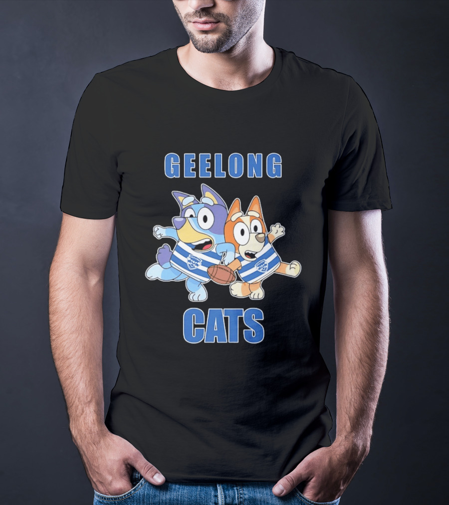 Bluey Bingo Geelong Cats Football Fans Rugby Outfits T-Shirt