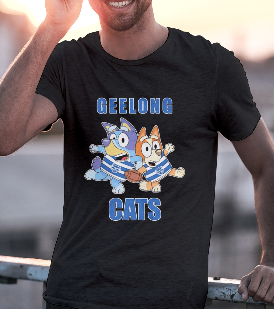 Bluey Bingo Geelong Cats Football Fans Rugby Outfits T-Shirt
