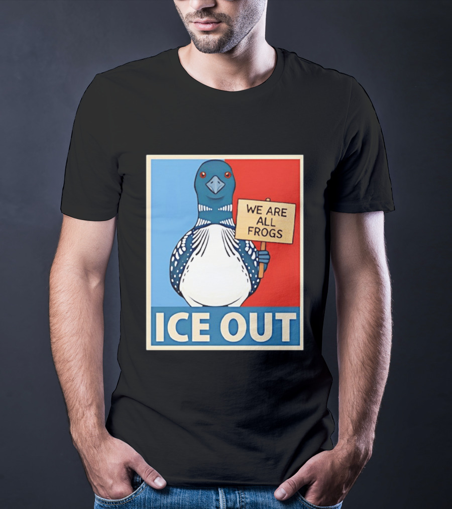 Minnesota State Bird Loon Ice Out We Are All Frogs T-Shirt