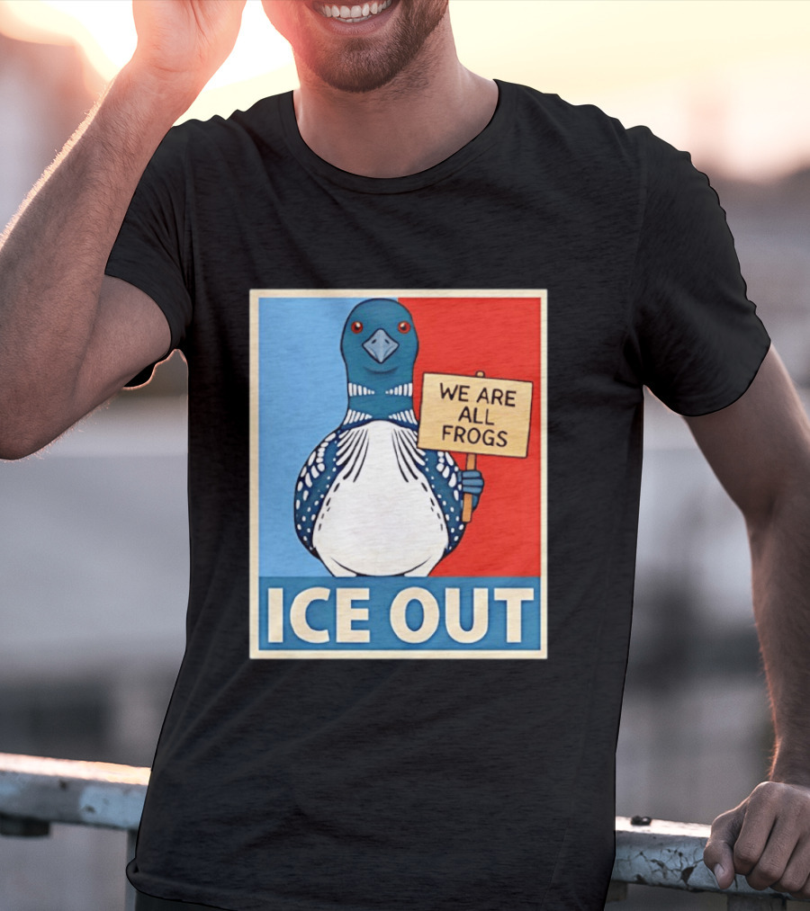 Minnesota State Bird Loon Ice Out We Are All Frogs T-Shirt
