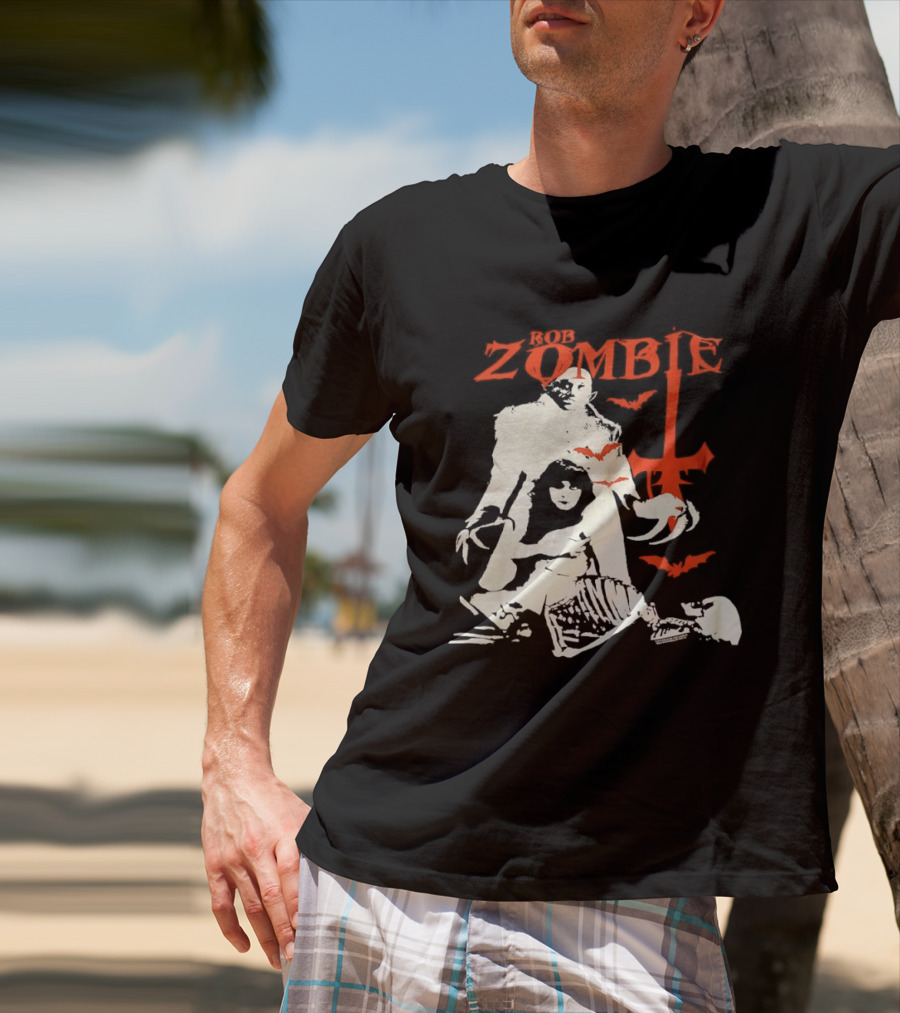 Rob Zombie Horror Red Bats Halloween T-Shirt