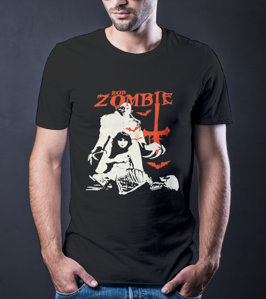 Rob Zombie Horror Red Bats Halloween T-Shirt