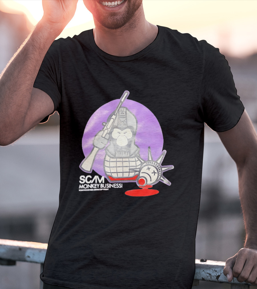 Scam Monkey Business Industries 2010 Liberty Statue T-Shirt