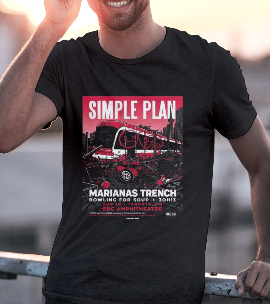 Simple Plan Marianas Trench Bowling For Soup 3OH!3 2026 Toronto RBC Amphitheatre August 20 T-Shirt