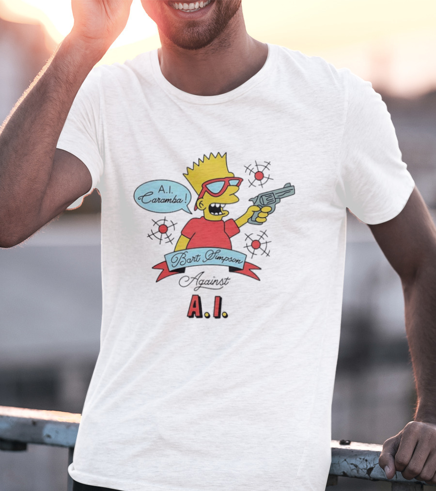 Bart Simpson A.I. Caramba Against A.I. T-Shirt