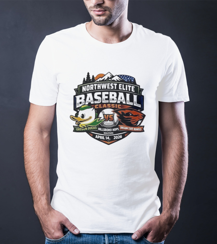 Northwest Elite Baseball Classic Oregon Ducks Vs Oregon State Beavers Hillsboro Hops Ballpark April 14 2026 T-Shirt