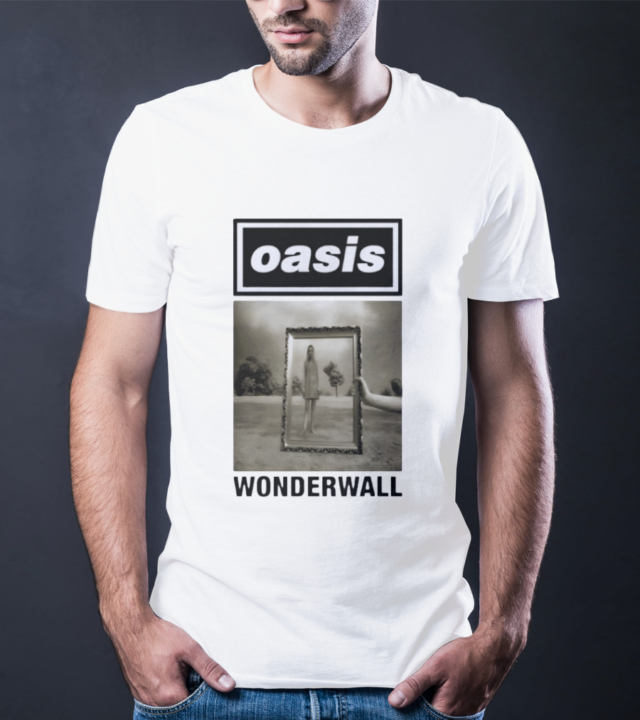 Oasis Wonderwall Surreal Mirror Reflection Image T-Shirt