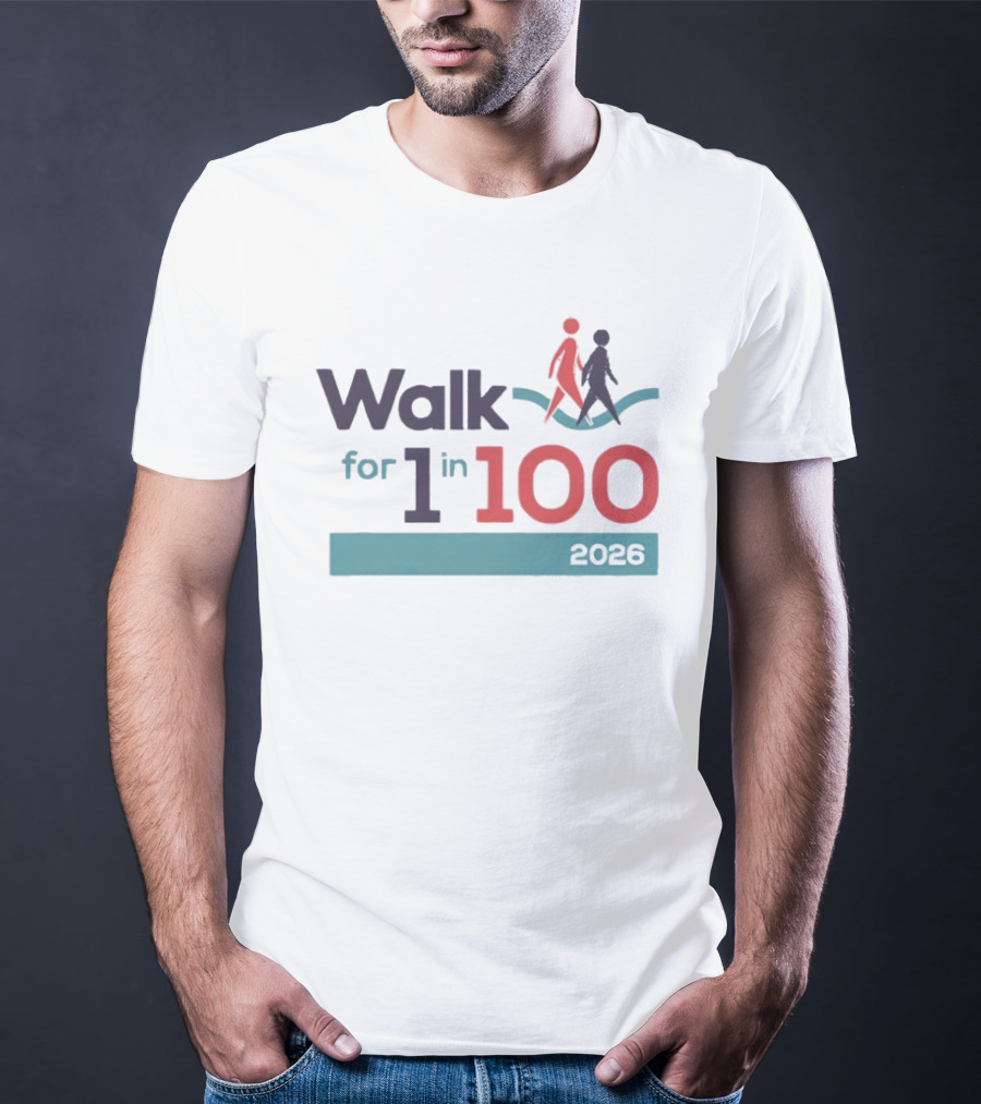 Walk For 1 In 100 2026 Event Awareness Campaign T-Shirt