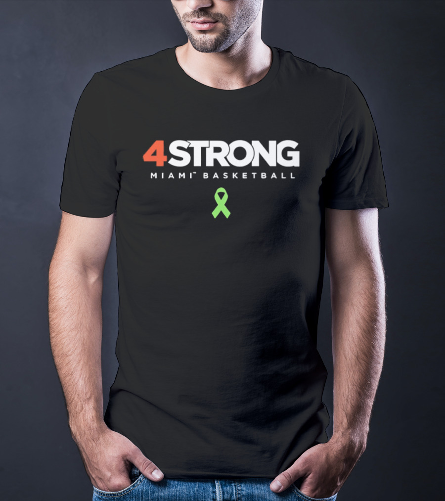 4Strong Miami Basketball Green Ribbon Awareness T-Shirt