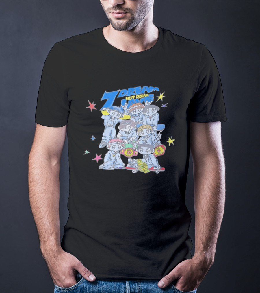 7 Dream NCT Dream Time Riders Ver With Cartoon Characters And Stars T-Shirt