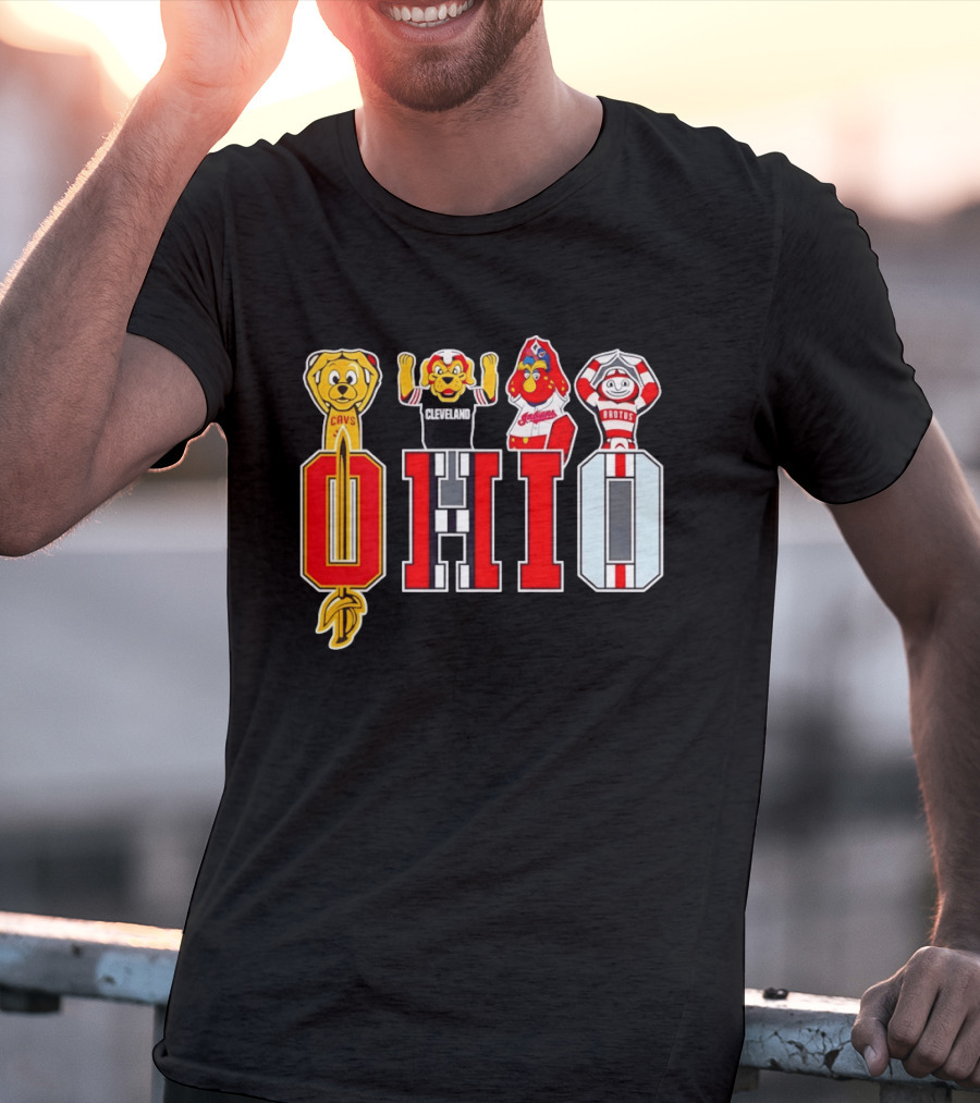 Ohio Sports Teams Cavaliers Browns Buckeyes Cardinals Logos T-Shirt