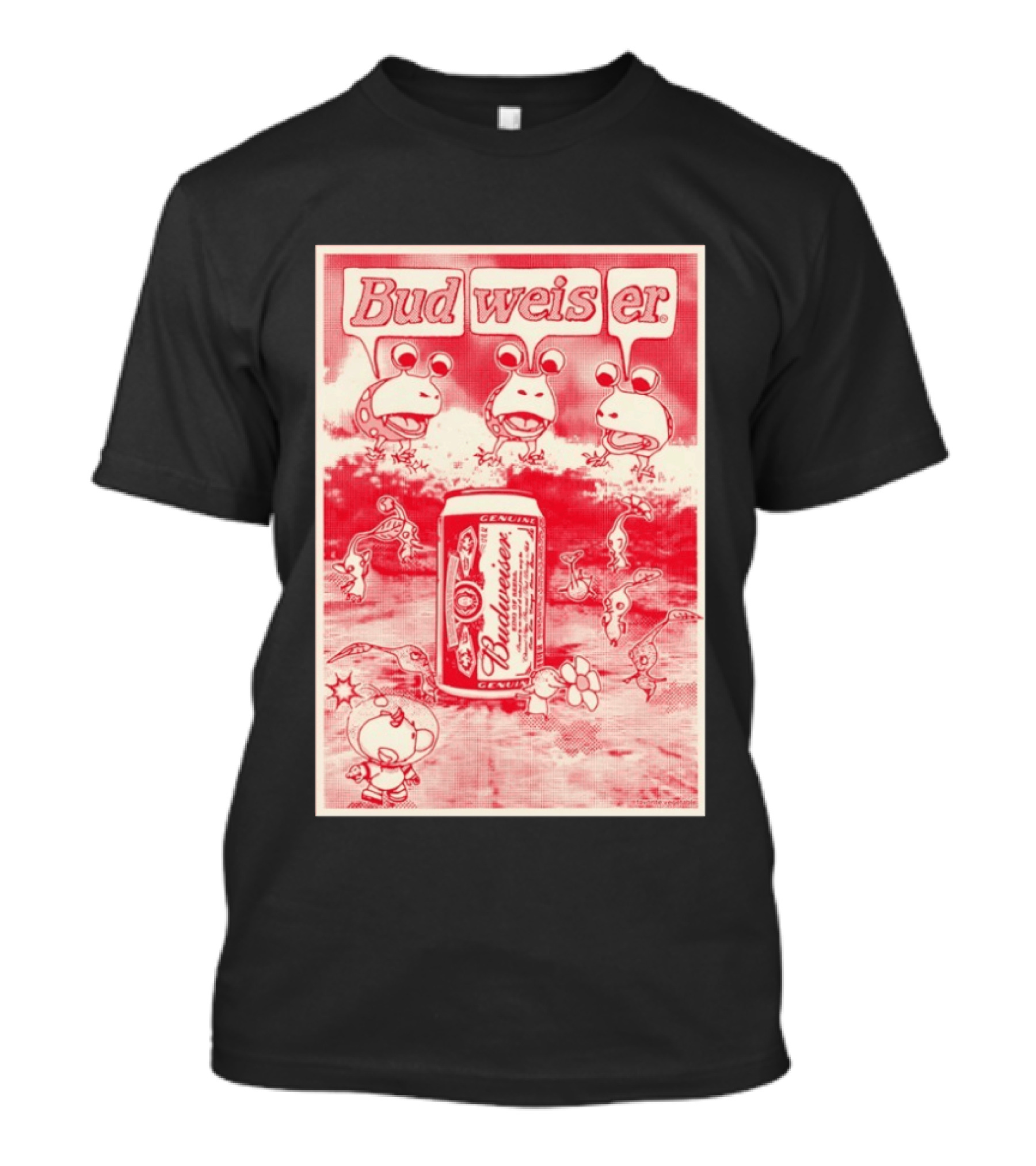 Budweiser Bud Weis Er Anheuser Busch Beer Can Frog Characters T-Shirt