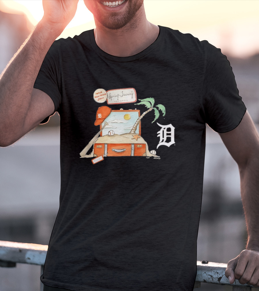 Detroit Tigers Tiny Turnip 2026 Spring Training Palm Tree Baseball Vintage Suitcase T-Shirt