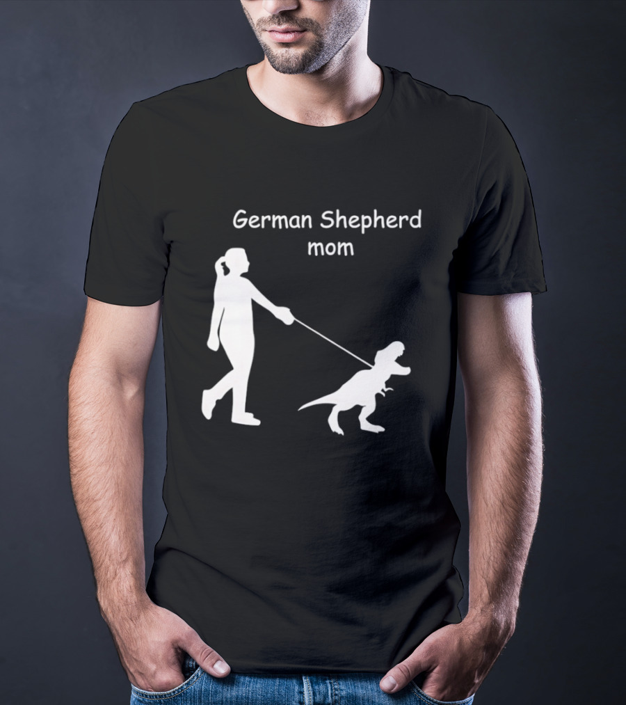 German Shepherd Mom Dinosaur Walking T-Shirt