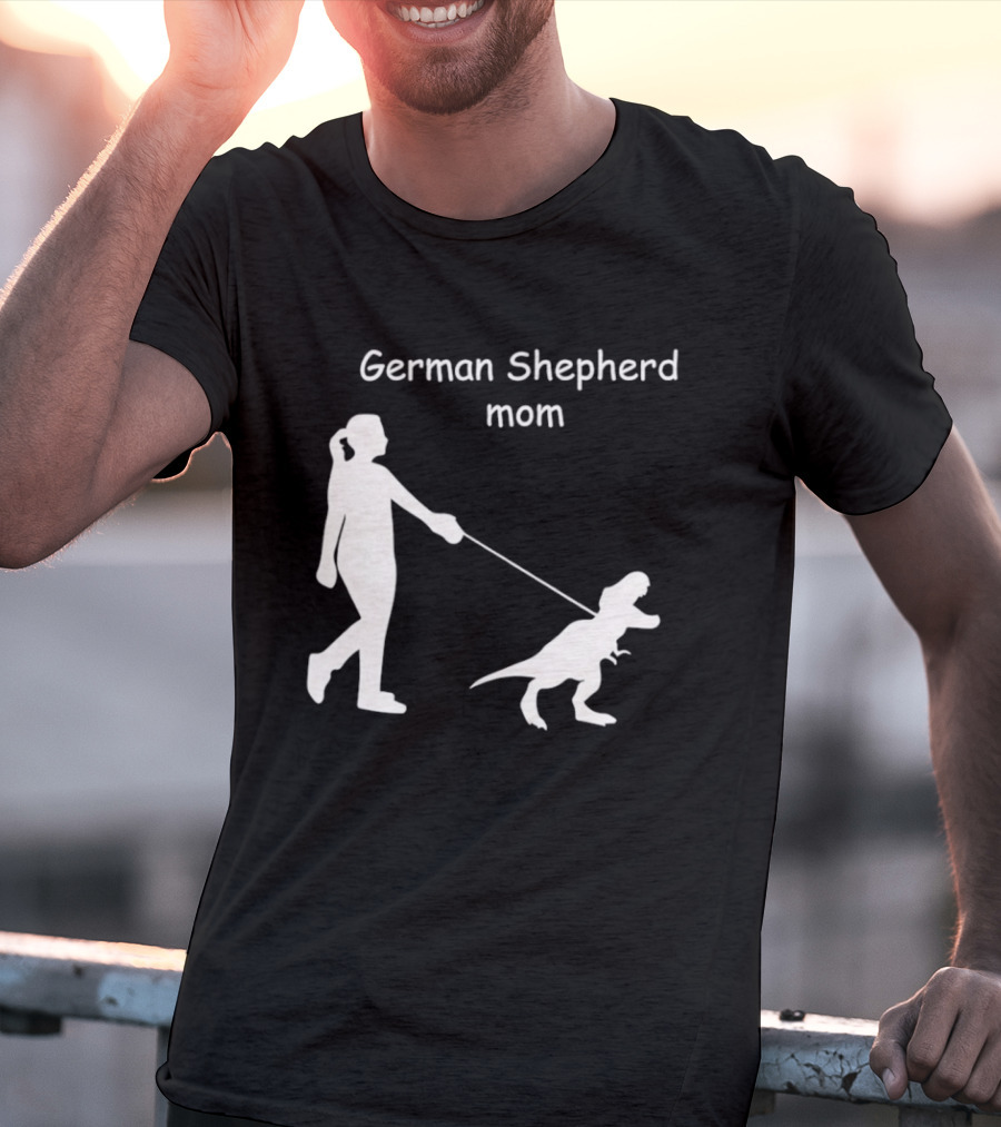 German Shepherd Mom Dinosaur Walking T-Shirt