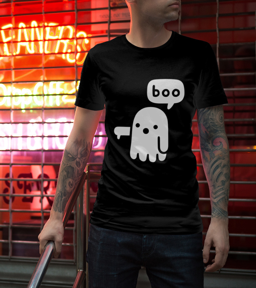Boo Ghost Disapproval Gesture T-Shirt