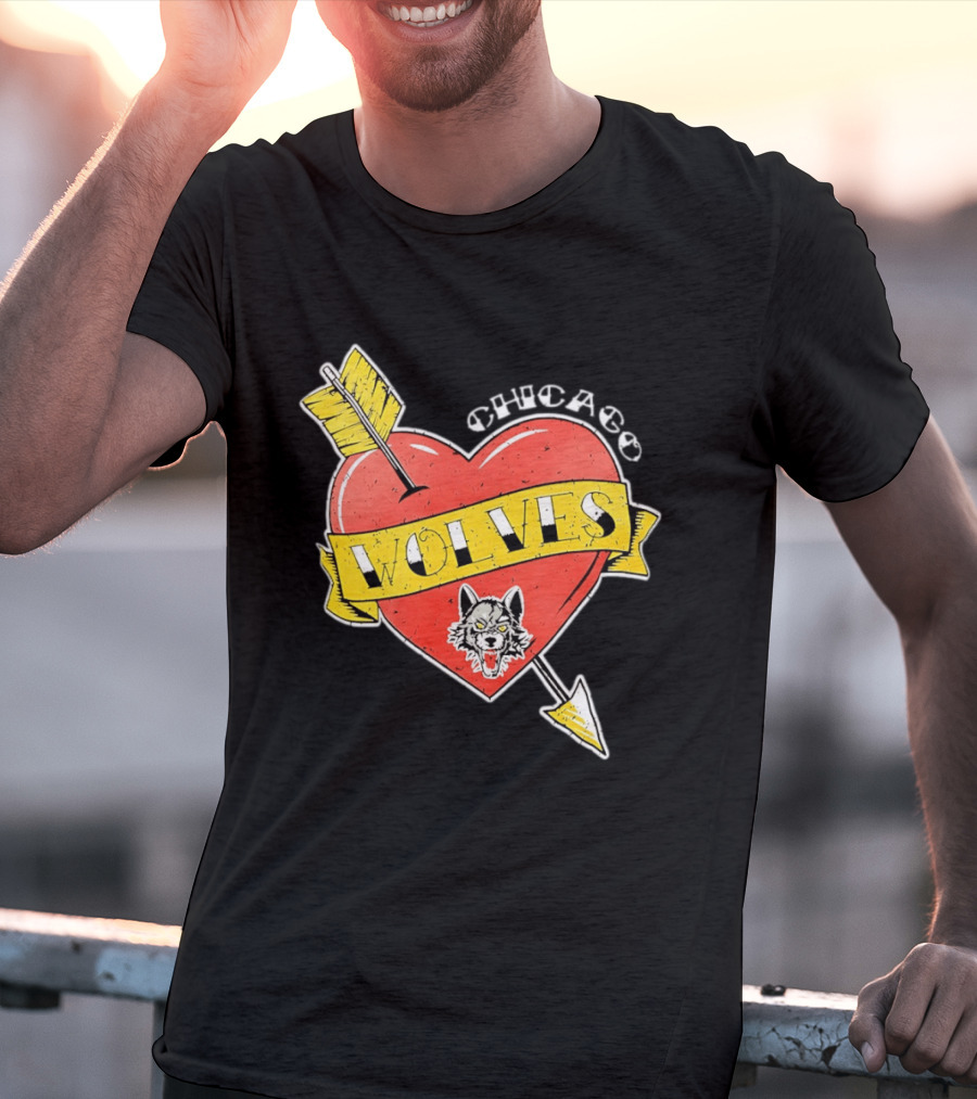 Chicago Wolves Heart Arrow Banner T-Shirt