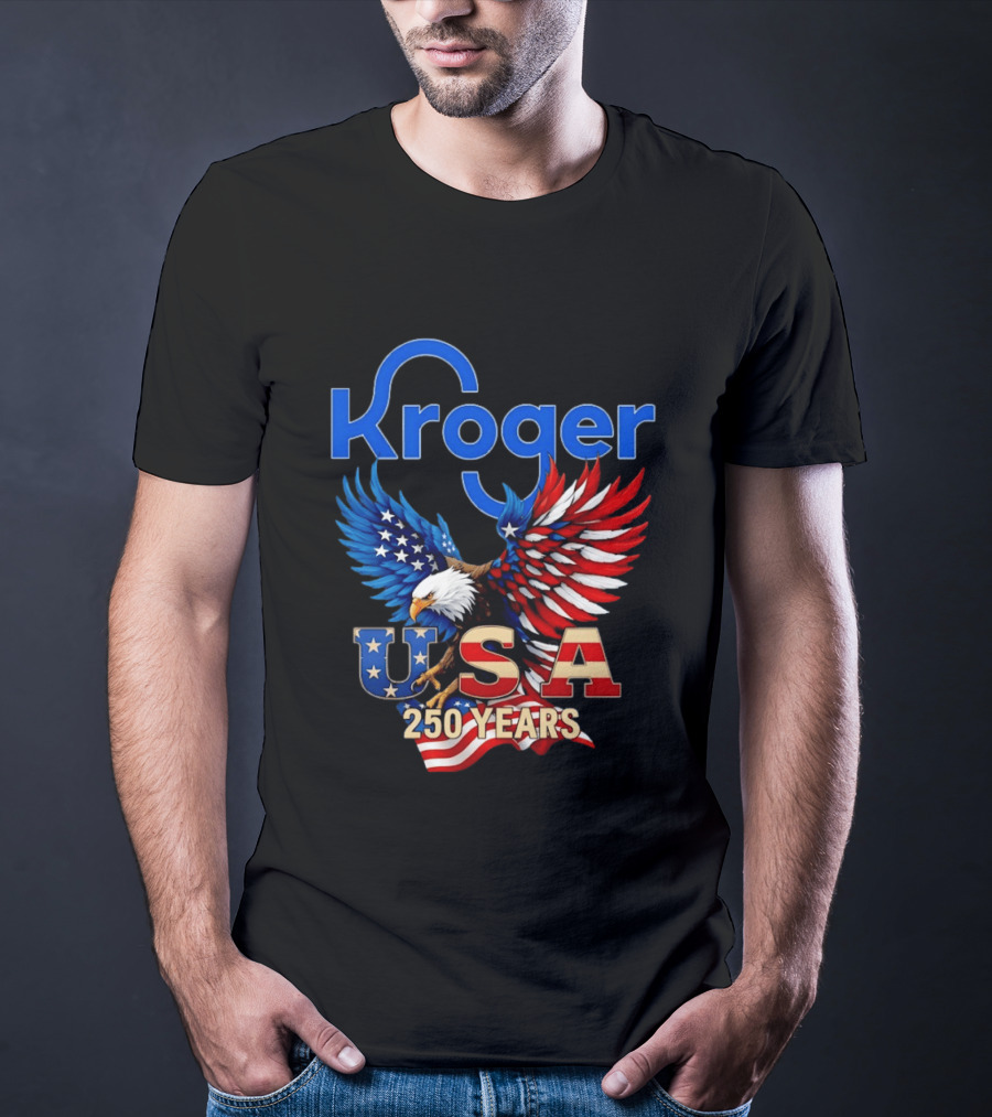 Kroger Eagle USA 250 Years American Flag T-Shirt