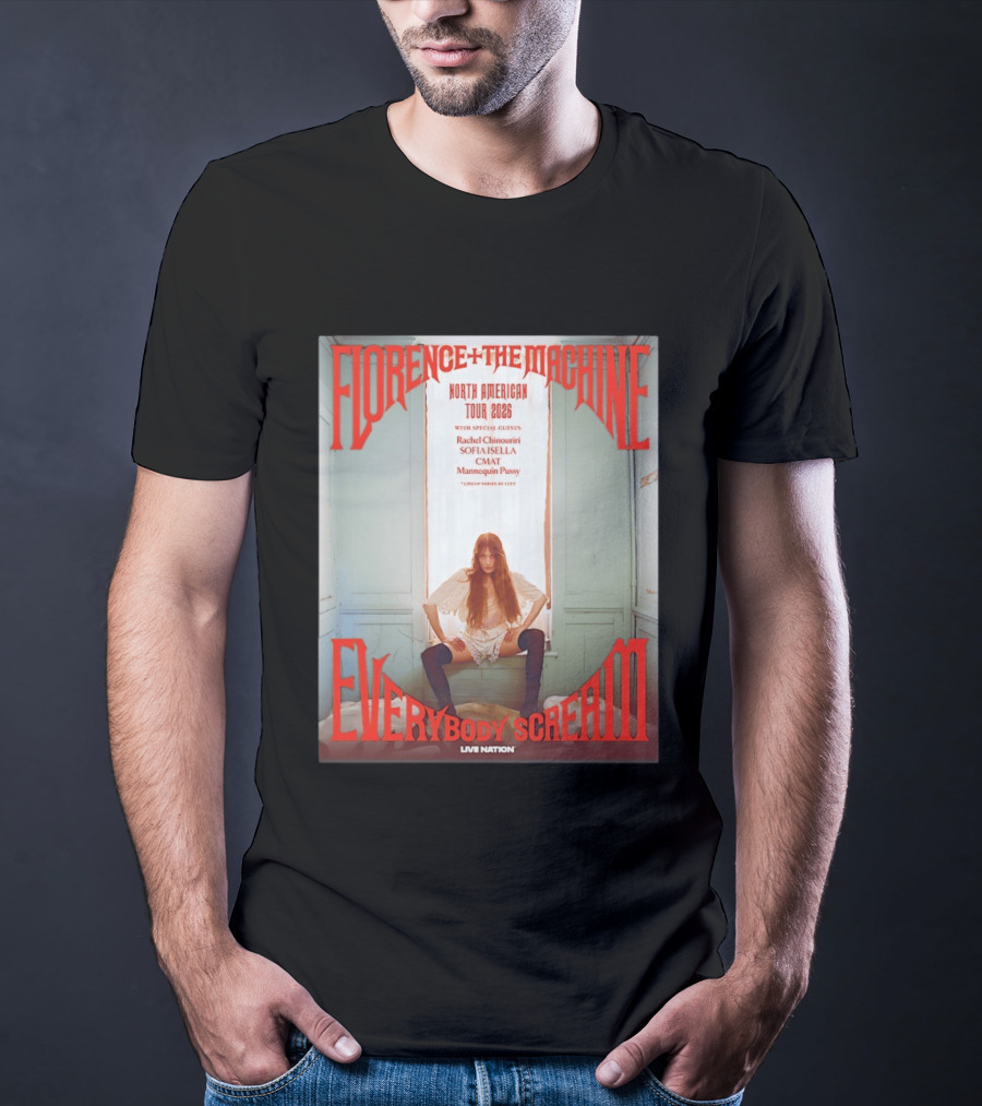 Florence Welch And The Machine North American Tour 2026 Everybody Scream Live Nation Special Guests T-Shirt