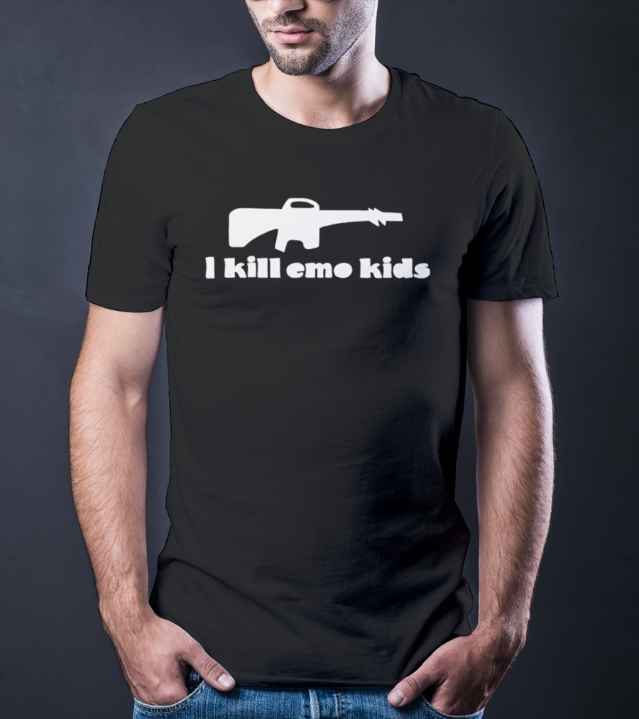 I Kill Emo Kids Gun T-Shirt